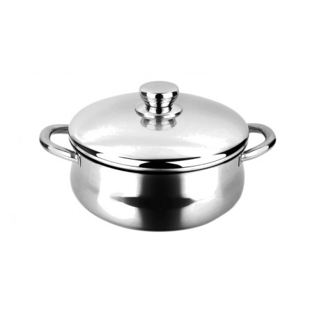 casserole avec couvercle en acier inoxydable 20 cm