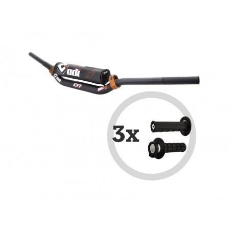 sada řídítek s rukojeťmi v ceně cft pum mx + 3 v2 lock-on half-waffled grips
