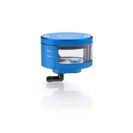 machined aluminum clutch fluid reservoir with transparent cup next