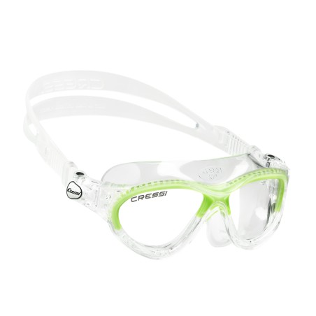 gafas de natación cobra kid de cressi: máscara monovolumen con gran estanqueidad y lentes irrompibles